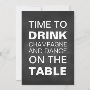 Chalkboard Typography Rehearsal Dinner Invitation
