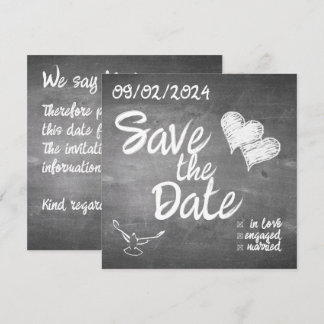 Chalkboard Typography Wedding Announcement
