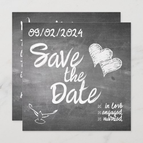 Chalkboard Typography Wedding Announcement