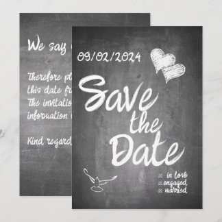 Chalkboard Typography Wedding Announcement
