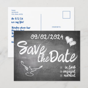 Chalkboard Typography Wedding Announcement
