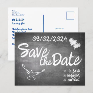 Chalkboard Typography Wedding Announcement