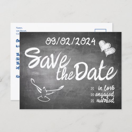 Chalkboard Typography Wedding Announcement