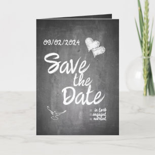 Chalkboard Typography Wedding Announcement