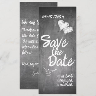 Chalkboard Typography Wedding Announcement