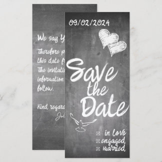 Chalkboard Typography Wedding Announcement