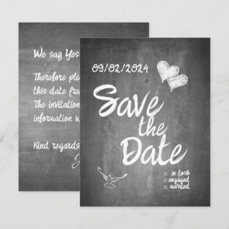 Chalkboard Typography Wedding Announcement