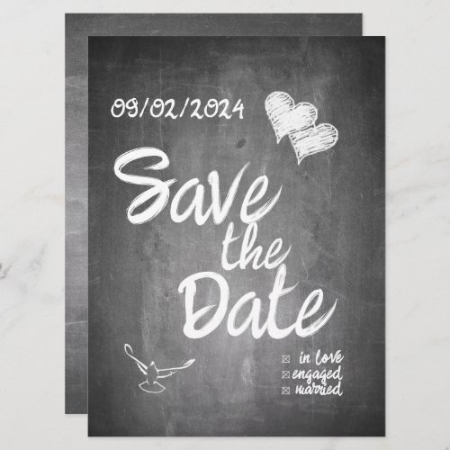 Chalkboard Typography Wedding Announcement