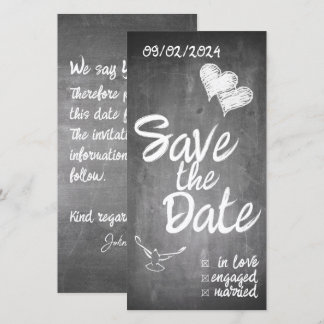 Chalkboard Typography Wedding Announcement