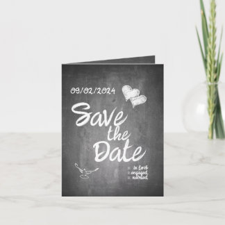 Chalkboard Typography Wedding Announcement