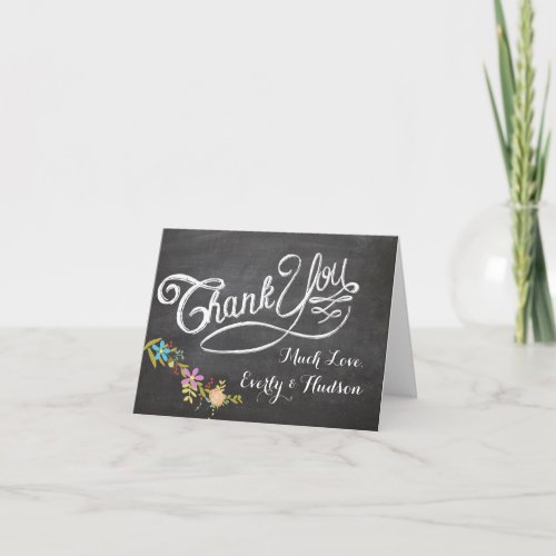 Chalkboard Typography Wedding Thank You