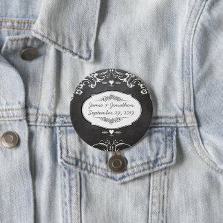Chalkboard Typography Weddings Button