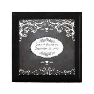 Chalkboard Typography Weddings Gift Box