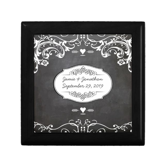 Chalkboard Typography Weddings Gift Box (Front)