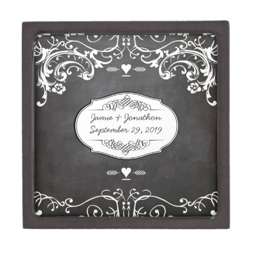 Chalkboard Typography Weddings Gift Box