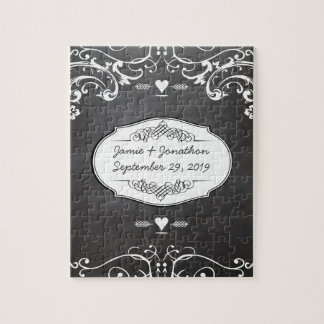 Chalkboard Typography Weddings Jigsaw Puzzle