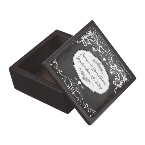 Chalkboard Typography Weddings Keepsake Box