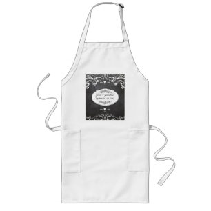 Chalkboard Typography Weddings Long Apron