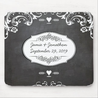 Chalkboard Typography Weddings Mouse Pad