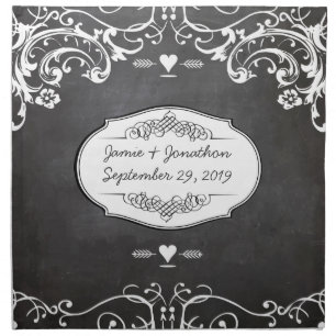 Chalkboard Typography Weddings Napkin