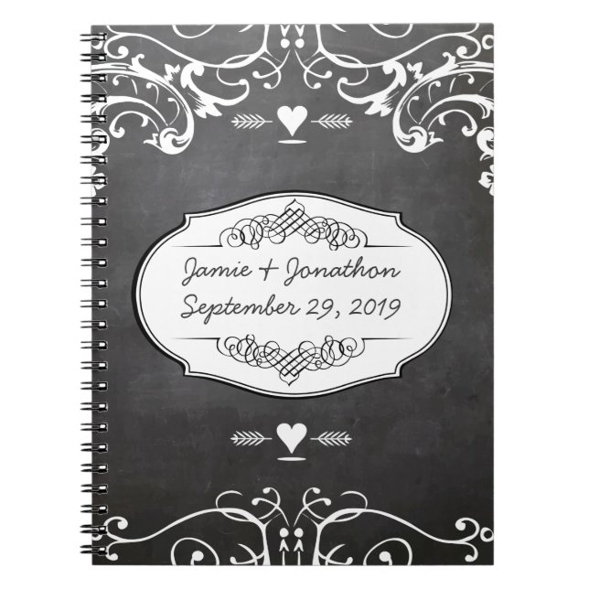 Chalkboard Typography Weddings Notebook (Front)