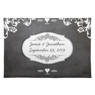 Chalkboard Typography Weddings Placemat