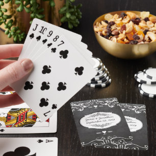 Chalkboard Typography Weddings Poker Cards