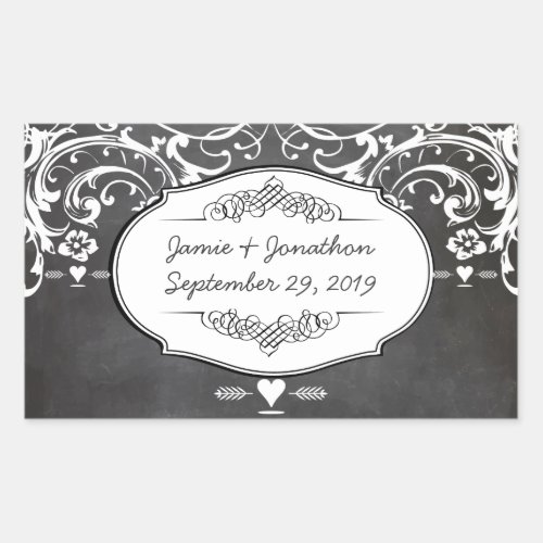 Chalkboard Typography Weddings Rectangular Sticker