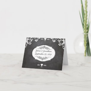 Chalkboard Typography Weddings Thank You Card