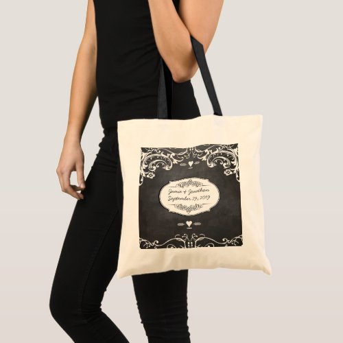 Chalkboard Typography Weddings Tote Bag