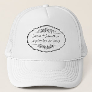 Chalkboard Typography Weddings Trucker Hat