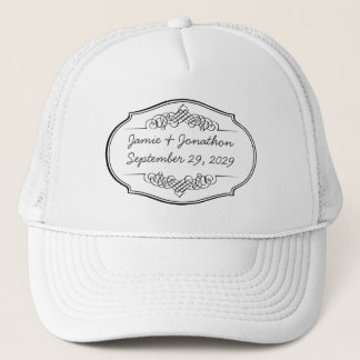 Chalkboard Typography Weddings Trucker Hat