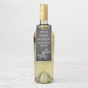 Chalkboard Typography Wine Bottle Favor Tag