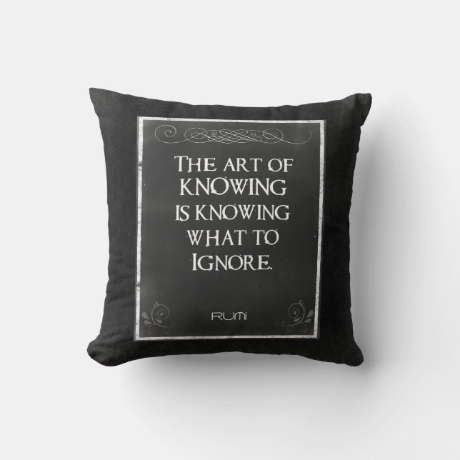 Chalkboard Typography with an Inspirational Quote Throw Pillow (Front)