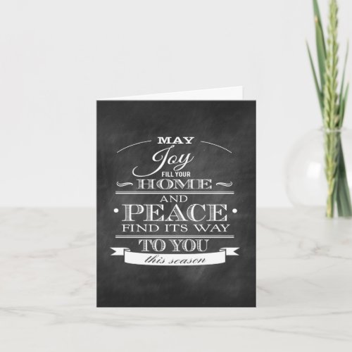 Chalkboard Typography Xmas Christmas Photo Card