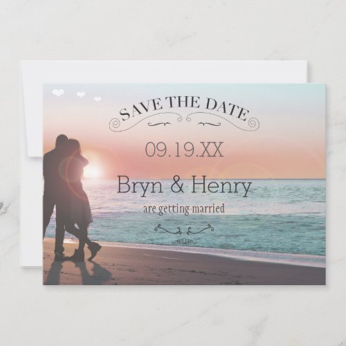Chalkboard Typography Your Photo Save the Date Invitation