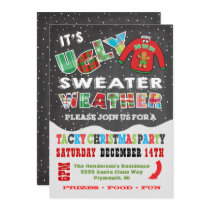 Chalkboard UGLY Christmas Sweater Invitations