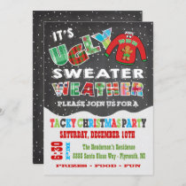 Chalkboard UGLY Christmas Sweater Invitations