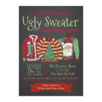 Chalkboard Ugly Sweater Christmas Party Invitation