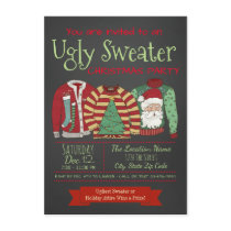 Chalkboard Ugly Sweater Christmas Party Invitation