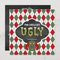 Chalkboard Ugly Sweater Christmas Party Invitation