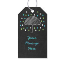 Chalkboard Umbrella Baby Shower Gift Tags