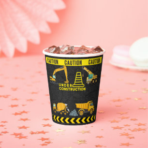 Chalkboard Under Construction Baby Shower Paper Cups