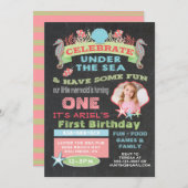 Chalkboard Under the Sea Birthday Party Invitation (Front/Back)