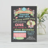 Chalkboard Under the Sea Birthday Party Invitation (Standing Front)