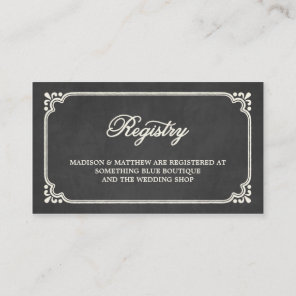 Chalkboard Union | Wedding Registry Card