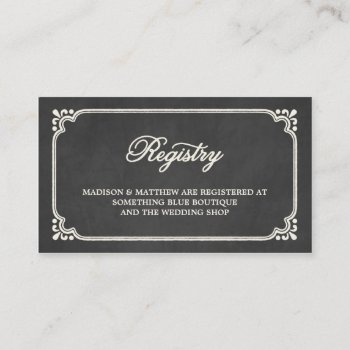 Chalkboard Union | Wedding Registry Card by FINEandDANDY at Zazzle