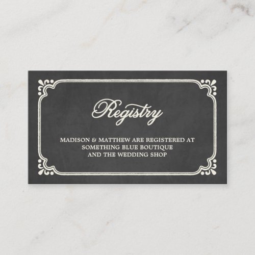Chalkboard Union | Wedding Registry Card Business Card Templates