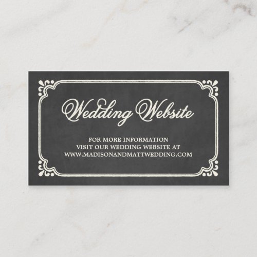 Chalkboard Union | Wedding Website Card Business Card Templates