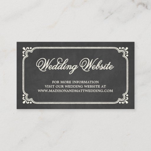 Customizable Chalkboard Union | Wedding Website Card Business Card Templates